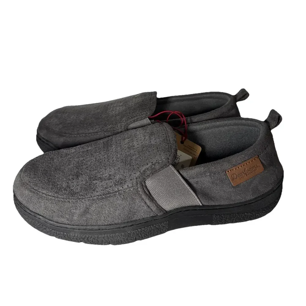 Dearfoams Cozy Comfort men's slippers Grey Size Small 7-8